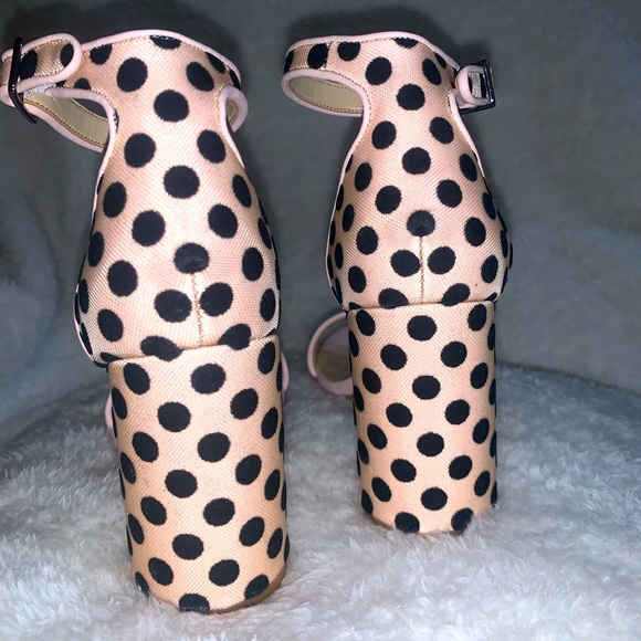 Katy Perry Clara block heel sandals, nude (pink-ish) with brown polka dots - Picture 2 of 7
